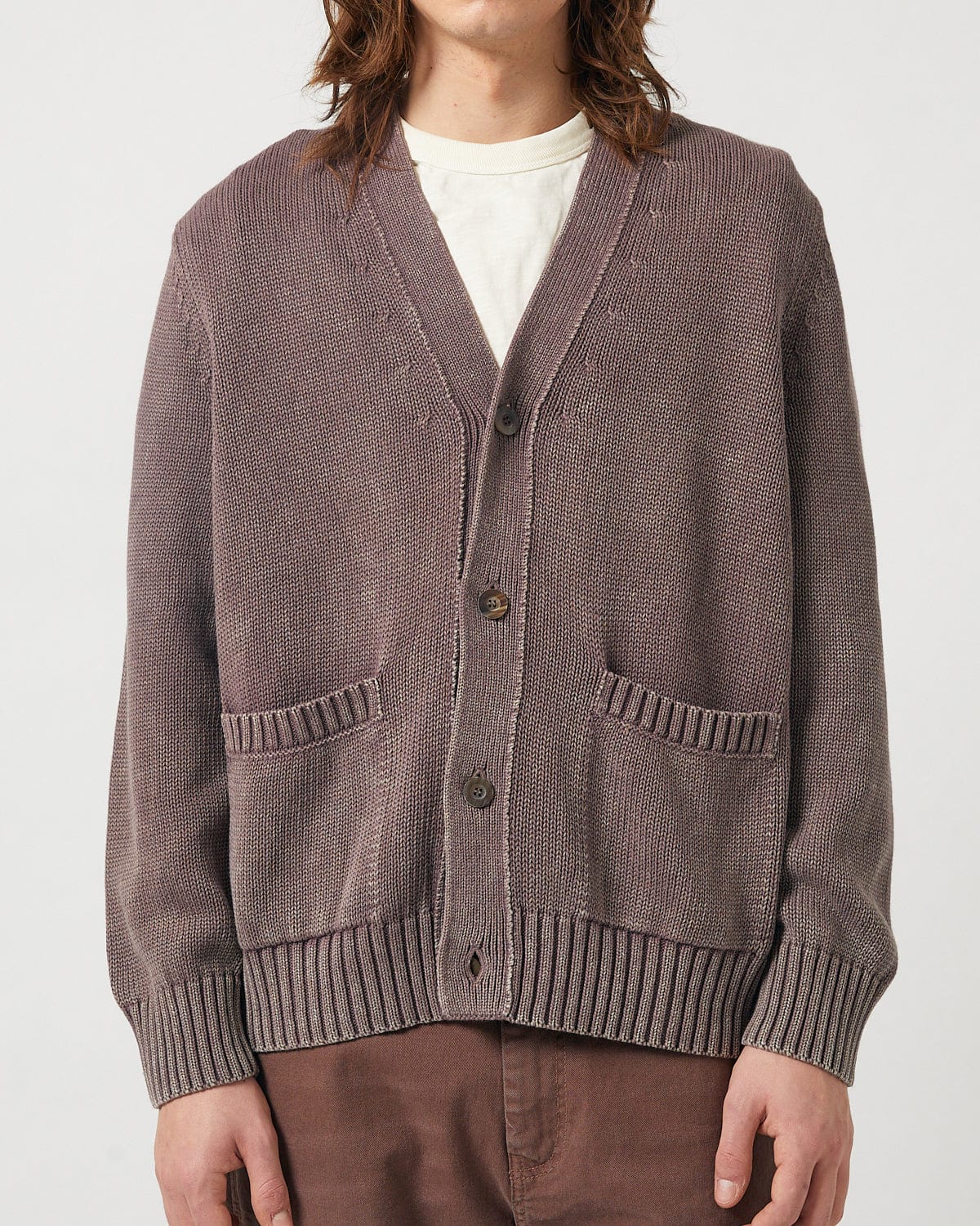Acid Wash Cardigan - Washed Purple - Image 3