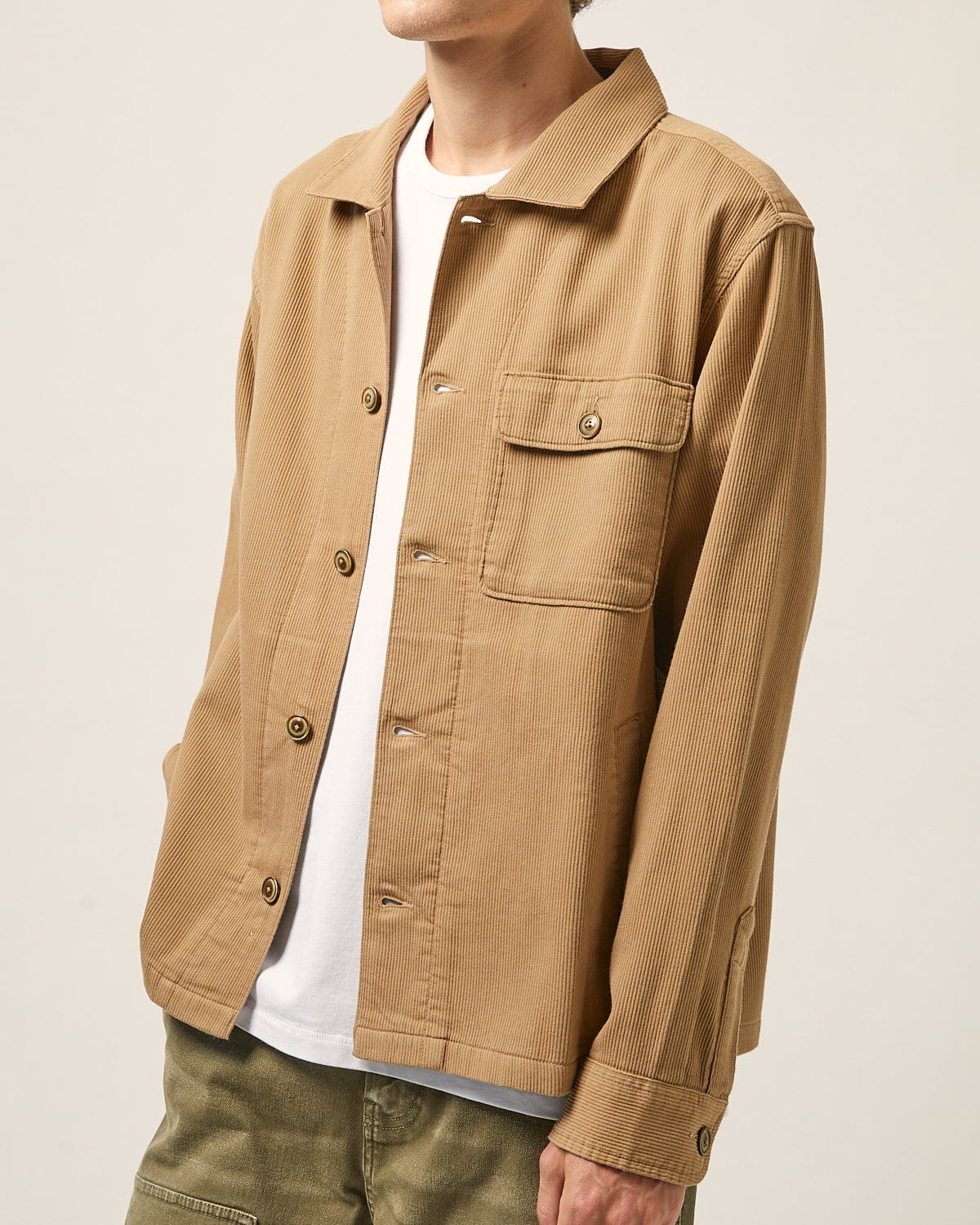 Bedford Cord Military Jacket - Khaki - Image 4