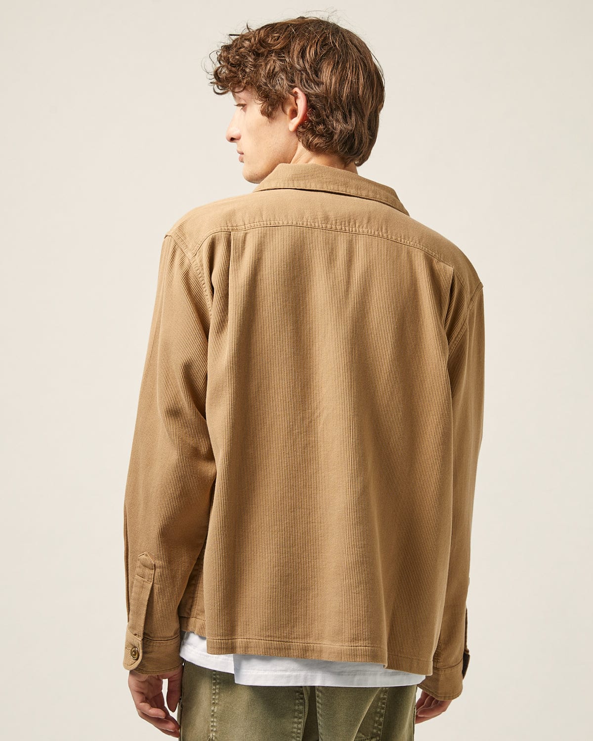 Bedford Cord Military Jacket - Khaki - Image 5