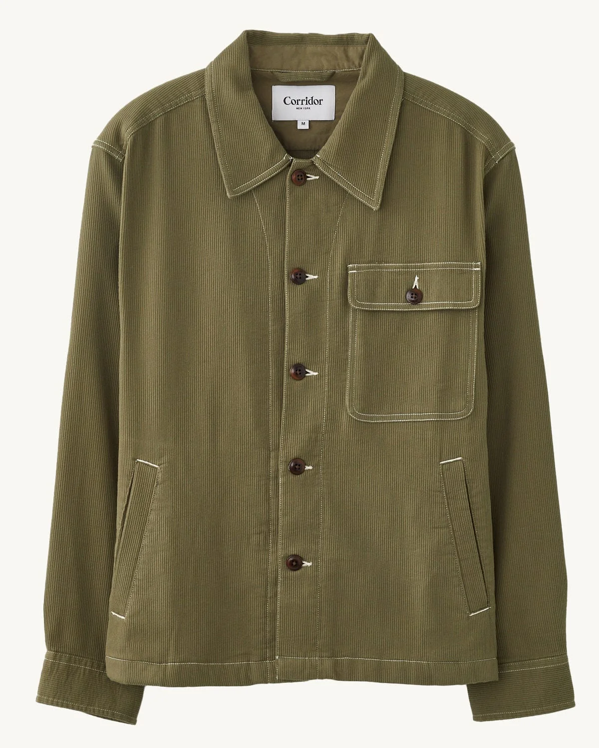 Bedford Cord Military Jacket - Olive