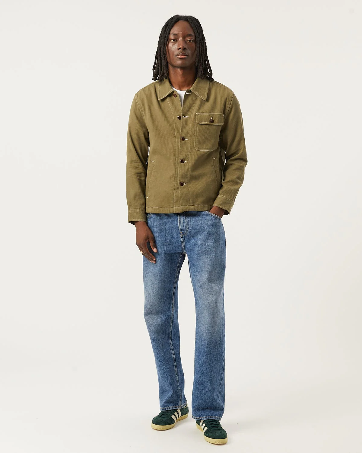 Bedford Cord Military Jacket - Olive - Image 2