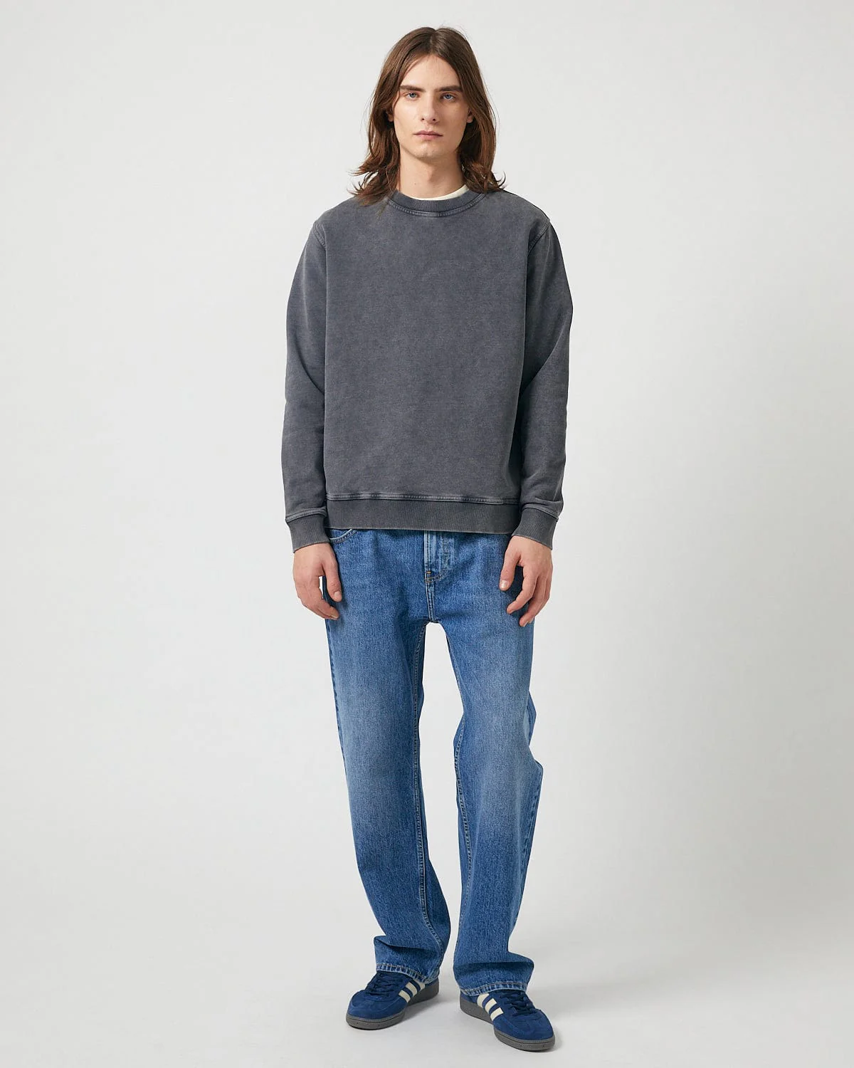 French Terry Crewneck - Washed Black - Image 2