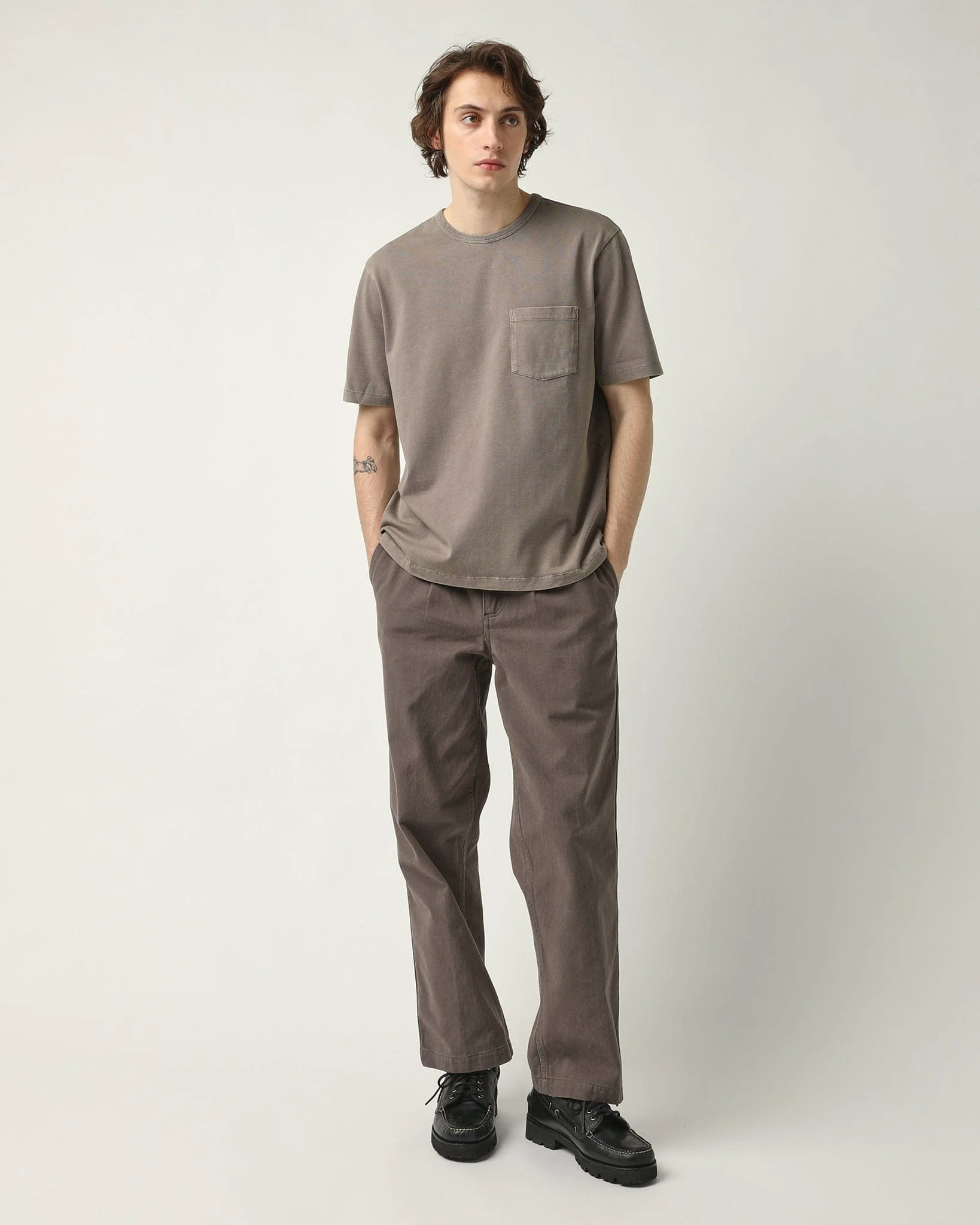 Heavy Twill Pleated Trouser - Grey - Image 2