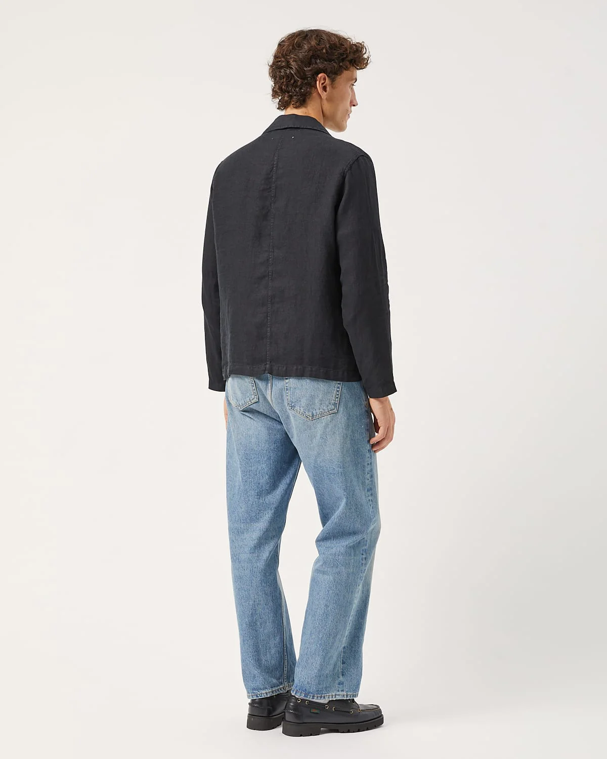 Linen Blazer - Black - Image 4