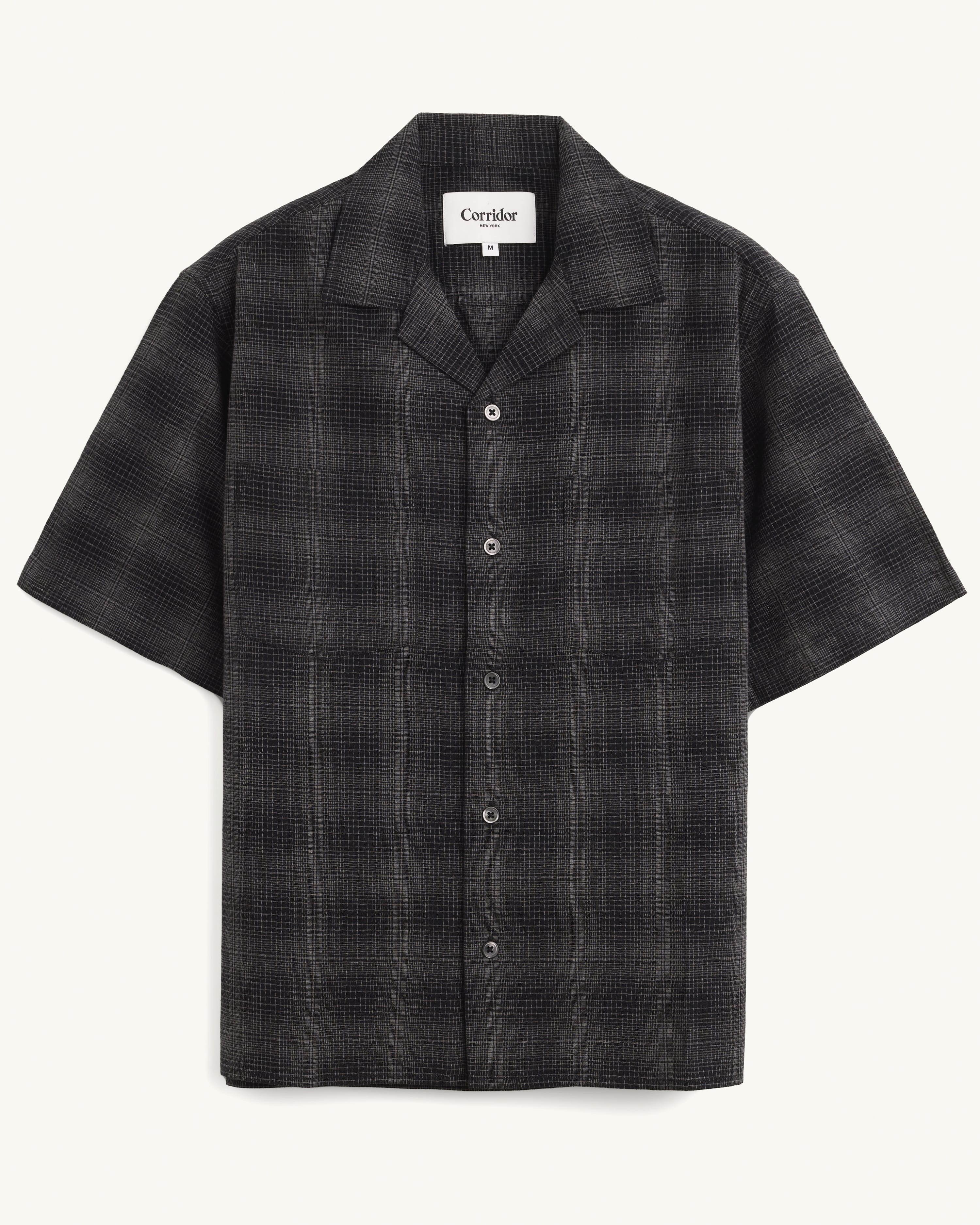Linen Plaid SS - Black