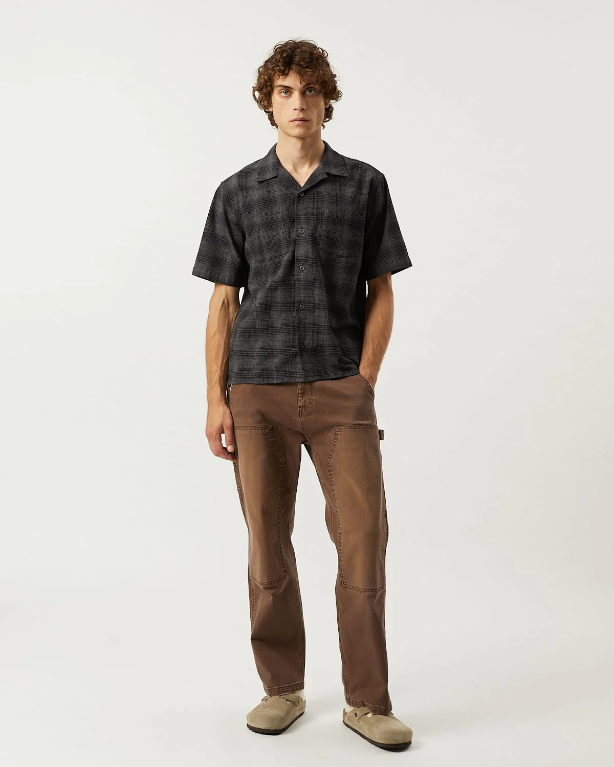 Linen Plaid SS - Black - Image 2