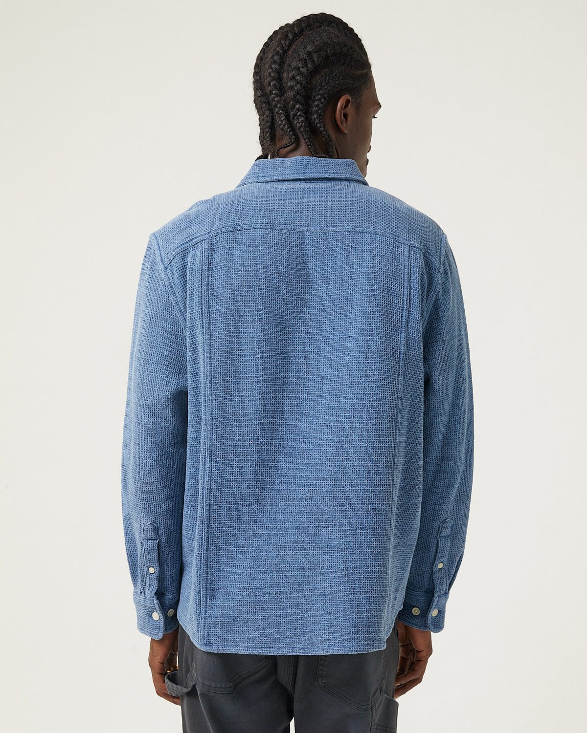 Pigment Dyed Waffle LS - Indigo - Image 3