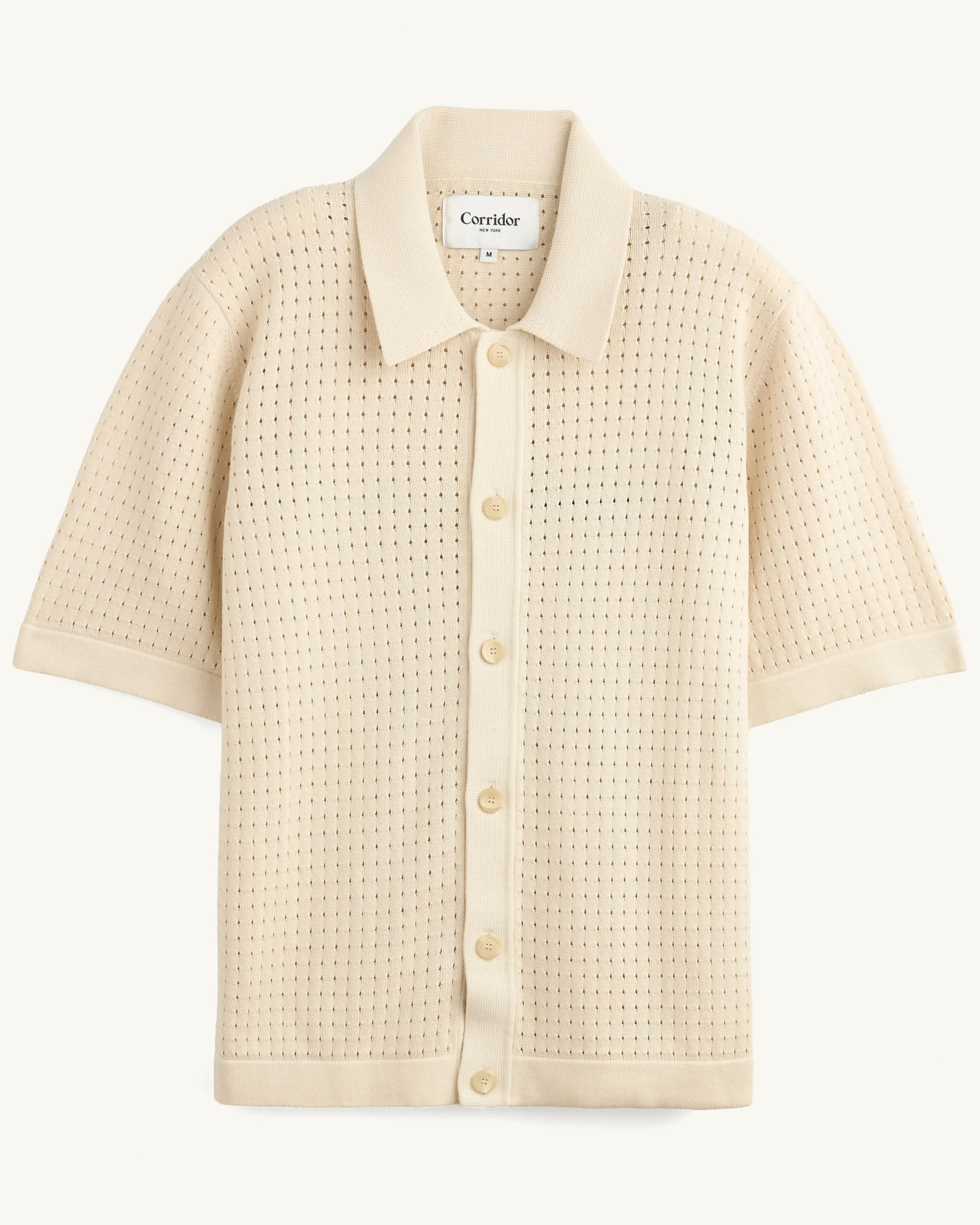 Pointelle Knit Shirt - Natural
