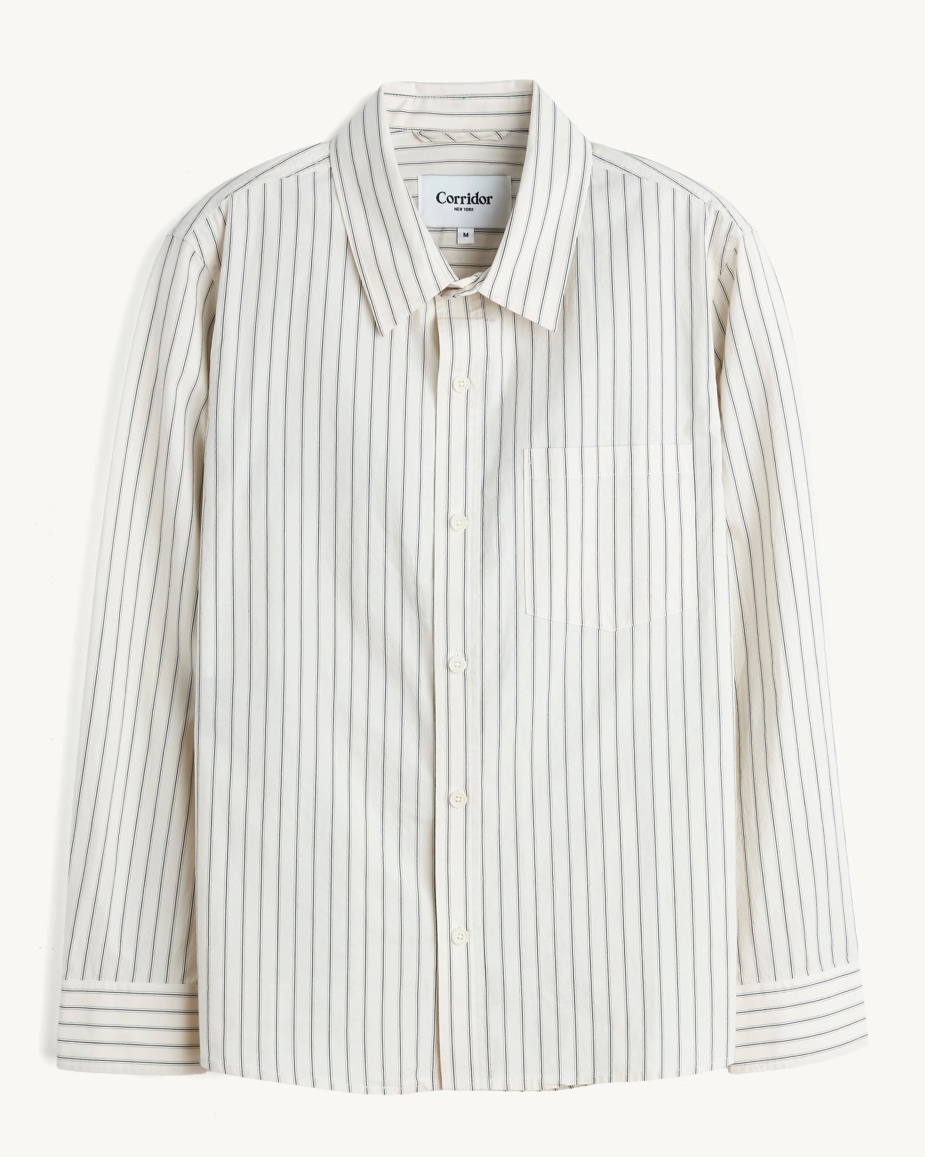 Poplin Stripe LS - Natural