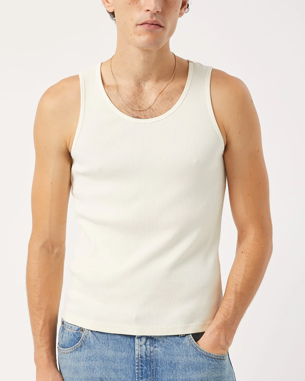 Ribbed Tank - White - Image 3