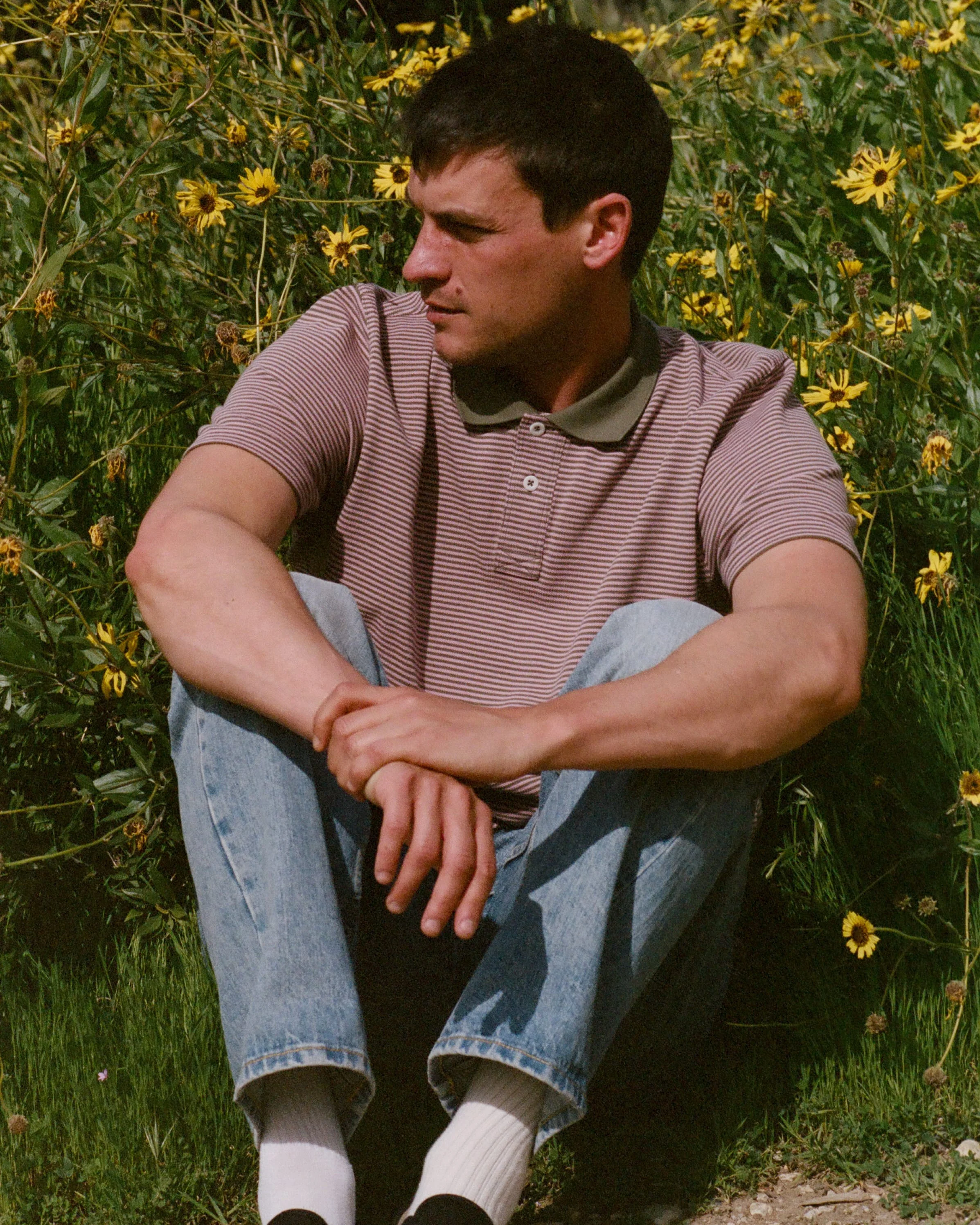 Stripe Pique Polo - Pink - Image 2