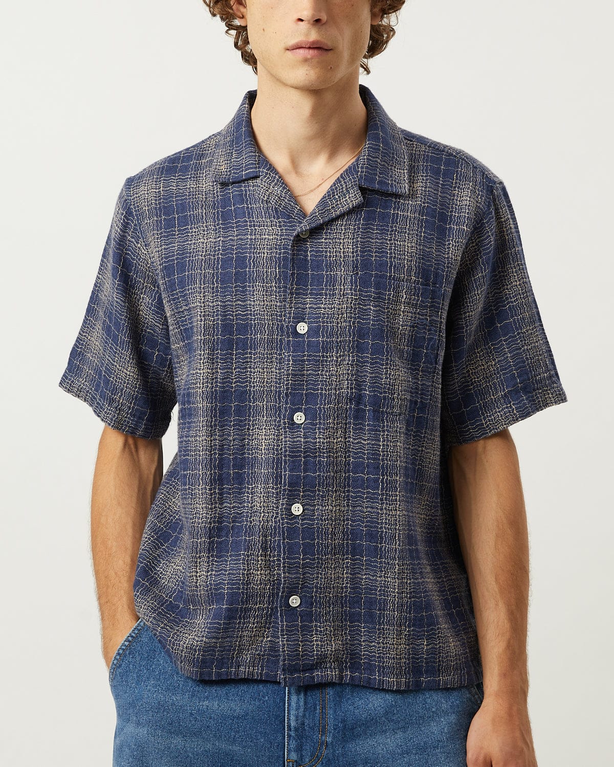 Wavy Linen SS - Navy - Image 2