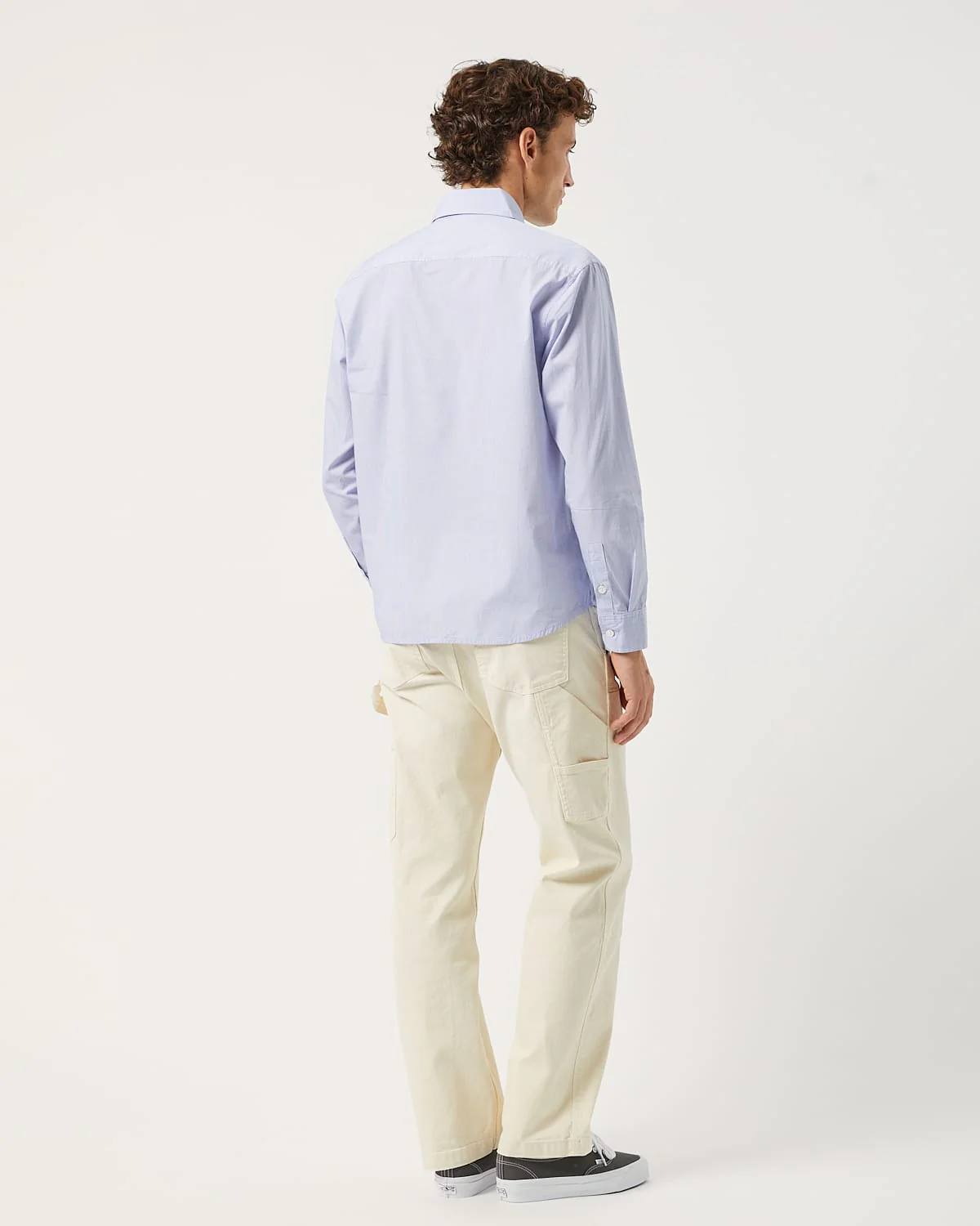 Windowpane Poplin LS - Blue - Image 4